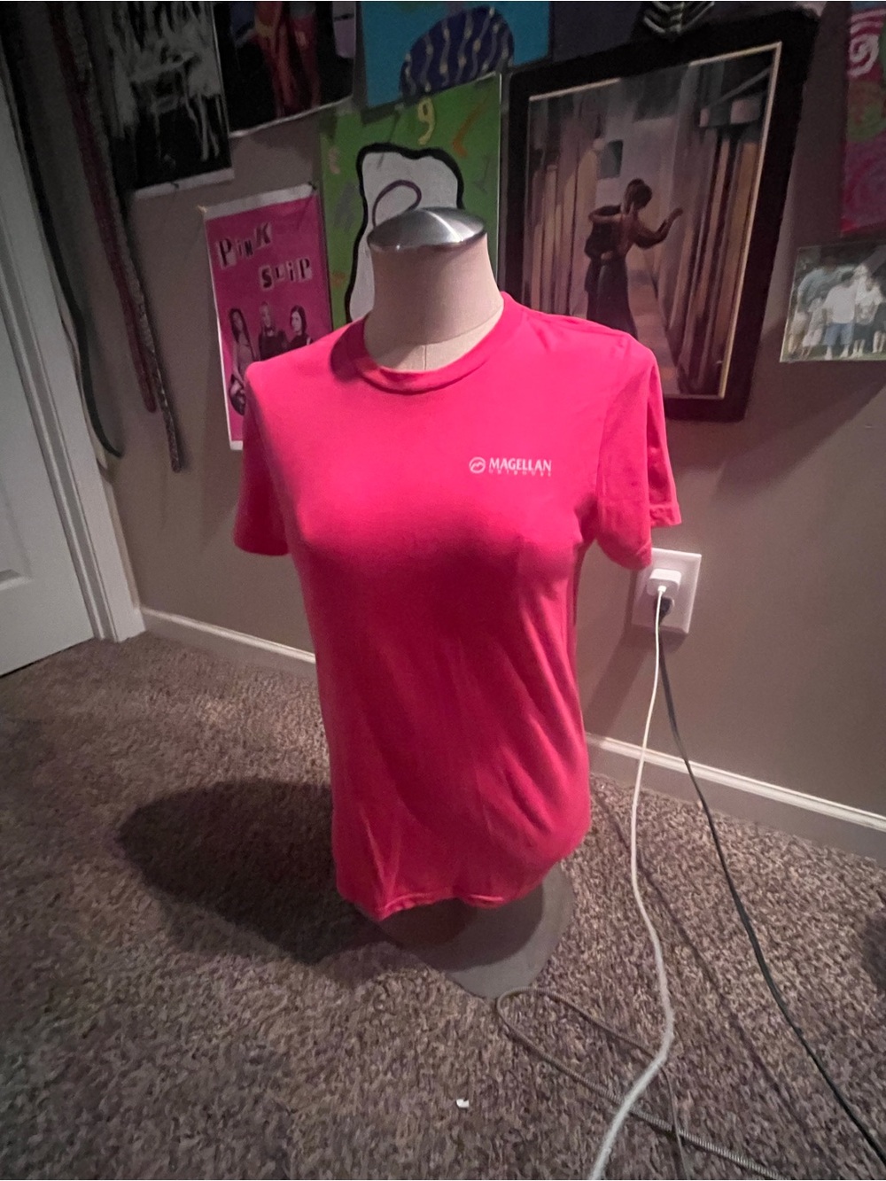 Magellan Outdoors Pink Crew Neck Short Sleeve Tee